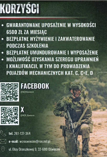 Opis korzyści z&nbsp;dołączenia w&nbsp;szeregi i&nbsp;kody QR do socialmedi&oacute;w i&nbsp;namiary